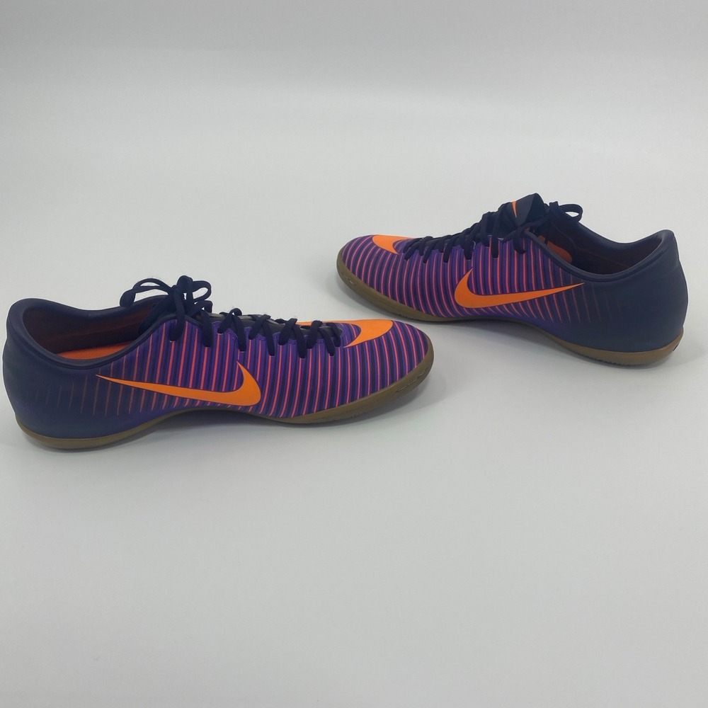 Nike MercurialX Victory VI IC Mens 8 Purple Orange Indoor Soccer Shoe 831966-585